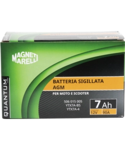 Magneti marelli batteria moto e scooter 7ah 12v 90a tecnologia agm sigillata polo positivo sinistro